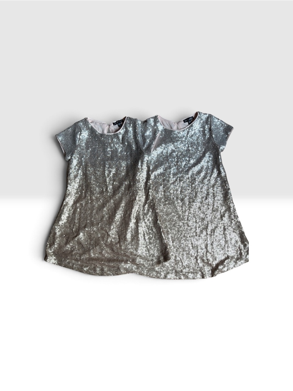 Girls' Silver Sequin Short Sleeve Top - Sparkle Party Tee